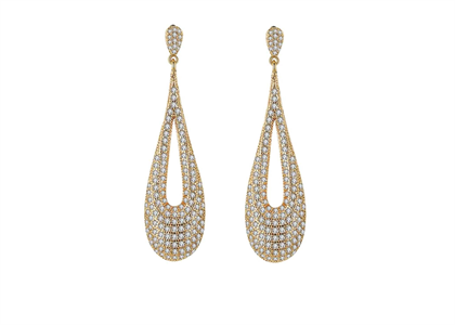 Slim Micro Pave Teardrop Earrings